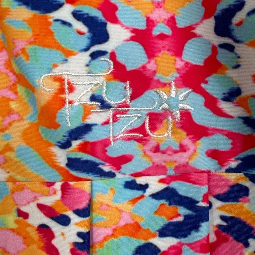 Tzu Tzu Skort M Colorful Abstract Geometric Print Pleated Hem Golf Tennis USA
